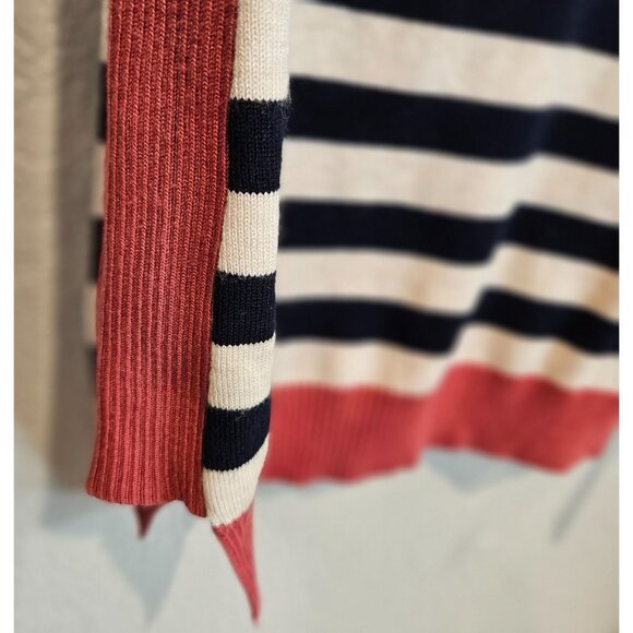 Pink Rose Woman Size M Light Weight Striped Sweater Rib Trim Colorful Hipster - Picture 3 of 6